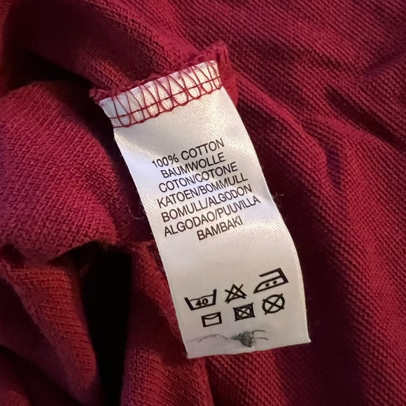Burberry Polo Long Sleeve Burgundy Size Large - Picture 4 of 4